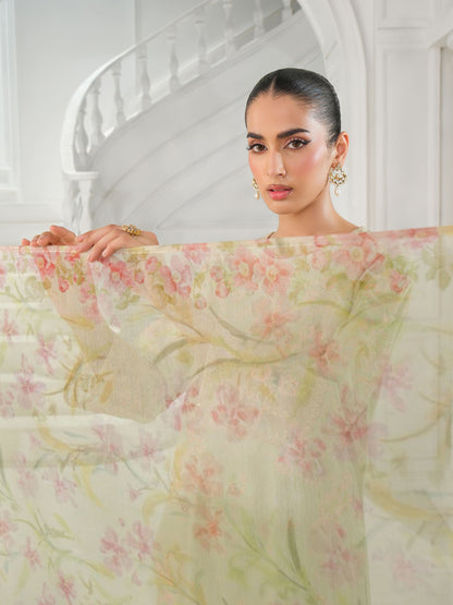 3 Piece Net Suit-Embroidered (Unstitched)