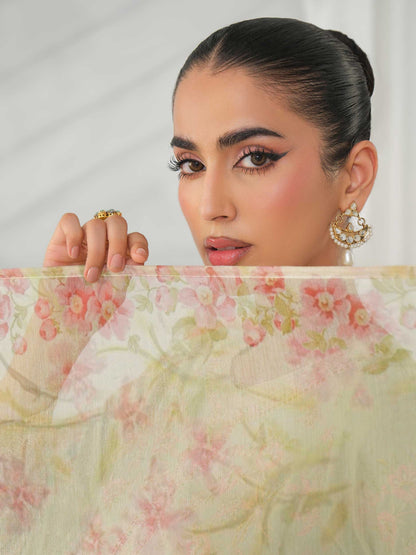 3 Piece Net Suit-Embroidered (Unstitched)