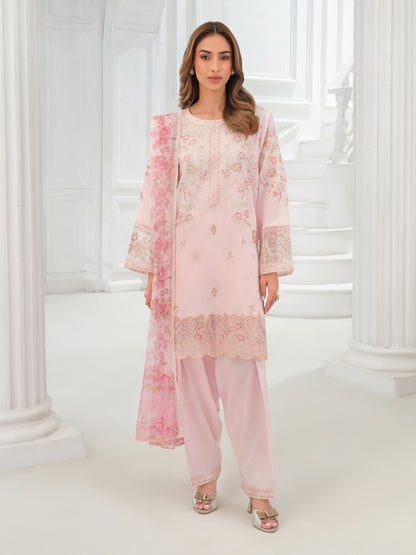 3 Piece Net Suit-Embroidered (Unstitched)