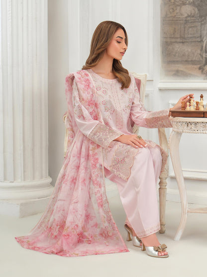 3 Piece Net Suit-Embroidered (Unstitched)