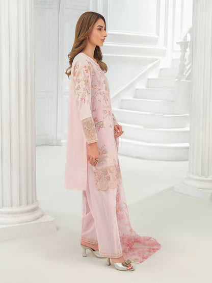 3 Piece Net Suit-Embroidered (Unstitched)