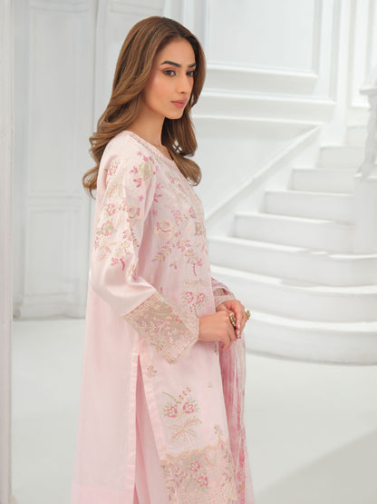 3 Piece Net Suit-Embroidered (Unstitched)