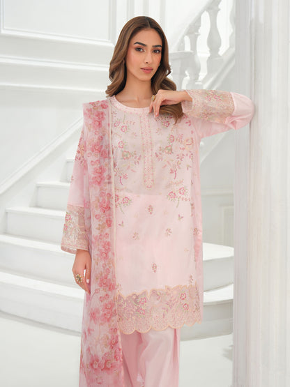 3 Piece Net Suit-Embroidered (Unstitched)