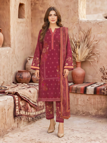 3 Piece Khaddar Suit-Printed (Unstitched)