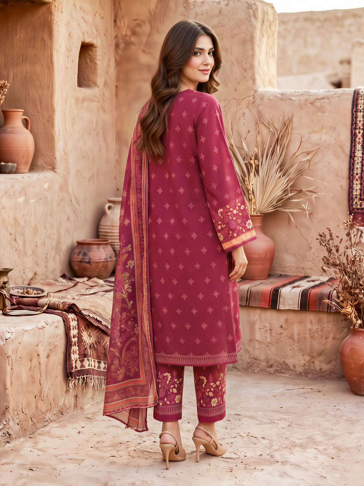3 Piece Khaddar Suit-Printed (Unstitched)