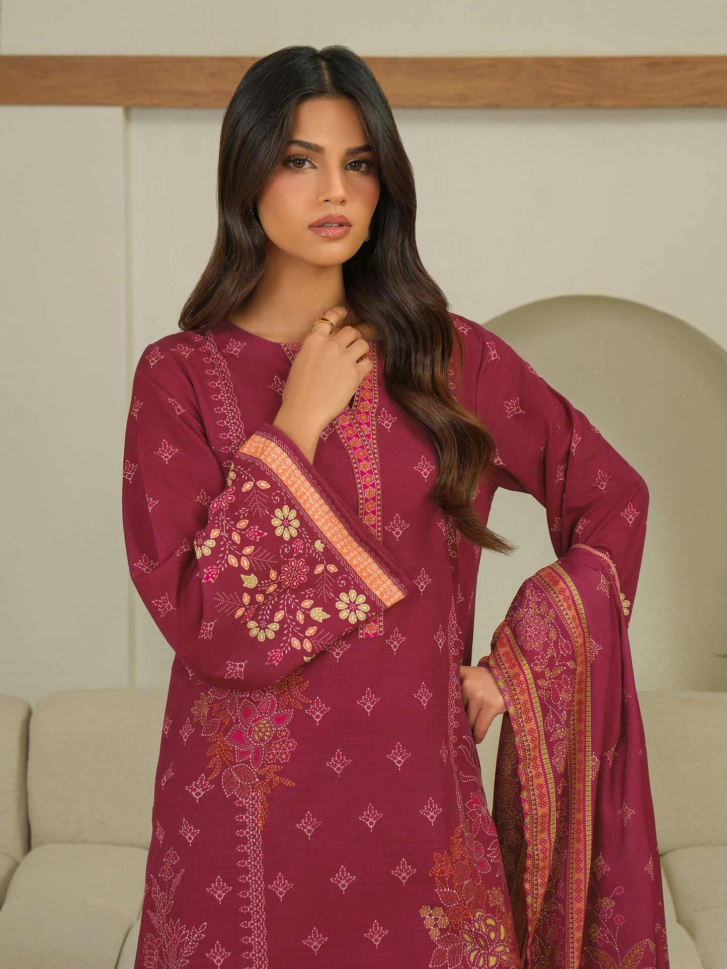 3 Piece Khaddar Suit-Printed (Unstitched)