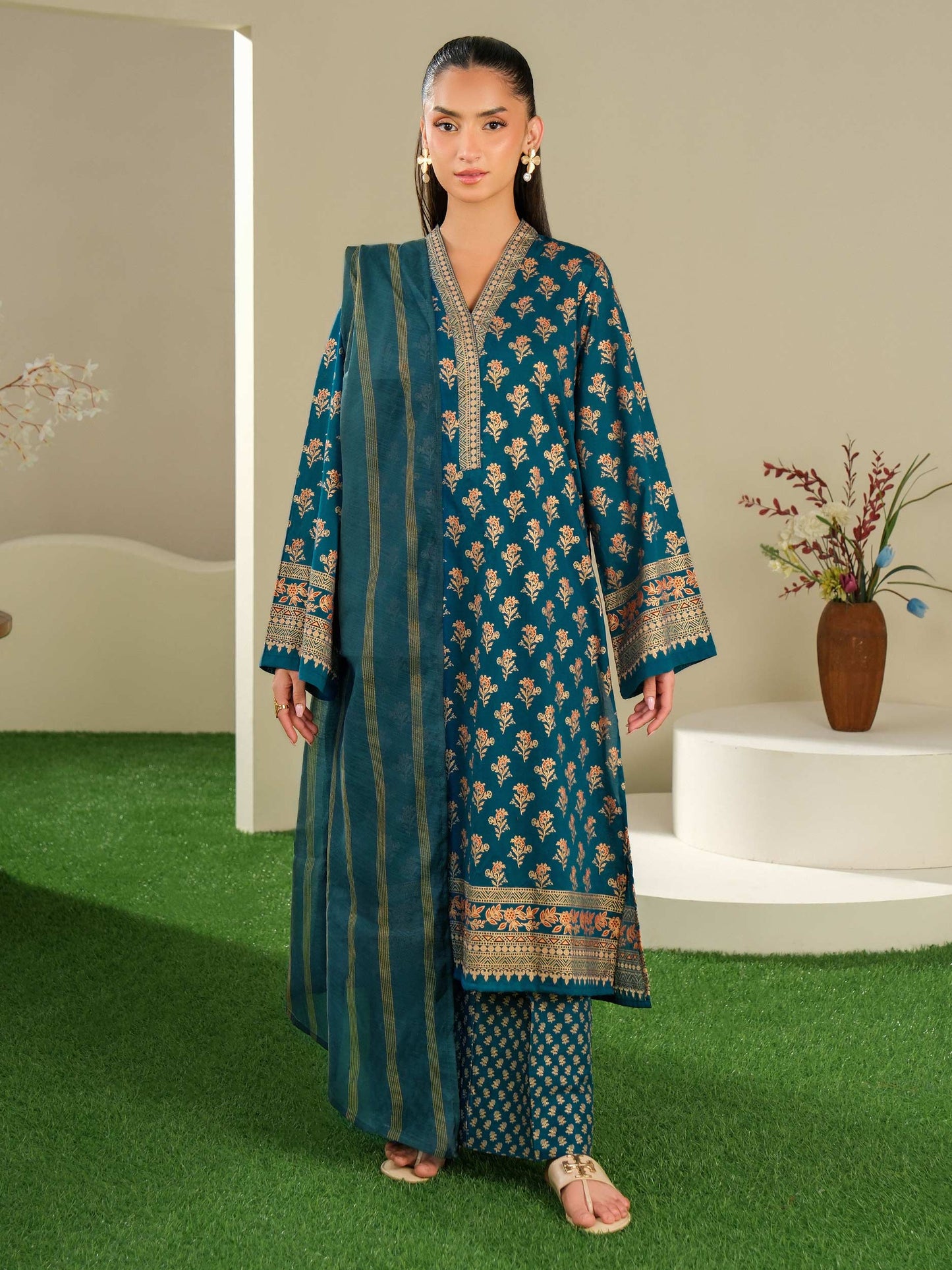 3 Piece Lawn Suit-Paste Print (Unstitched)