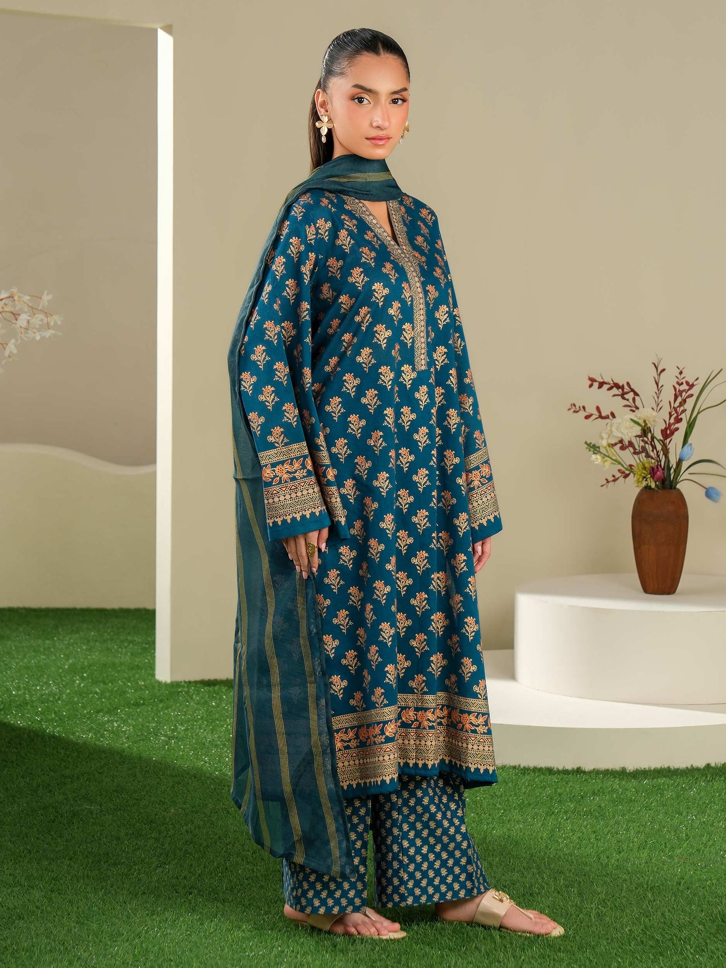 3 Piece Lawn Suit-Paste Print (Unstitched)