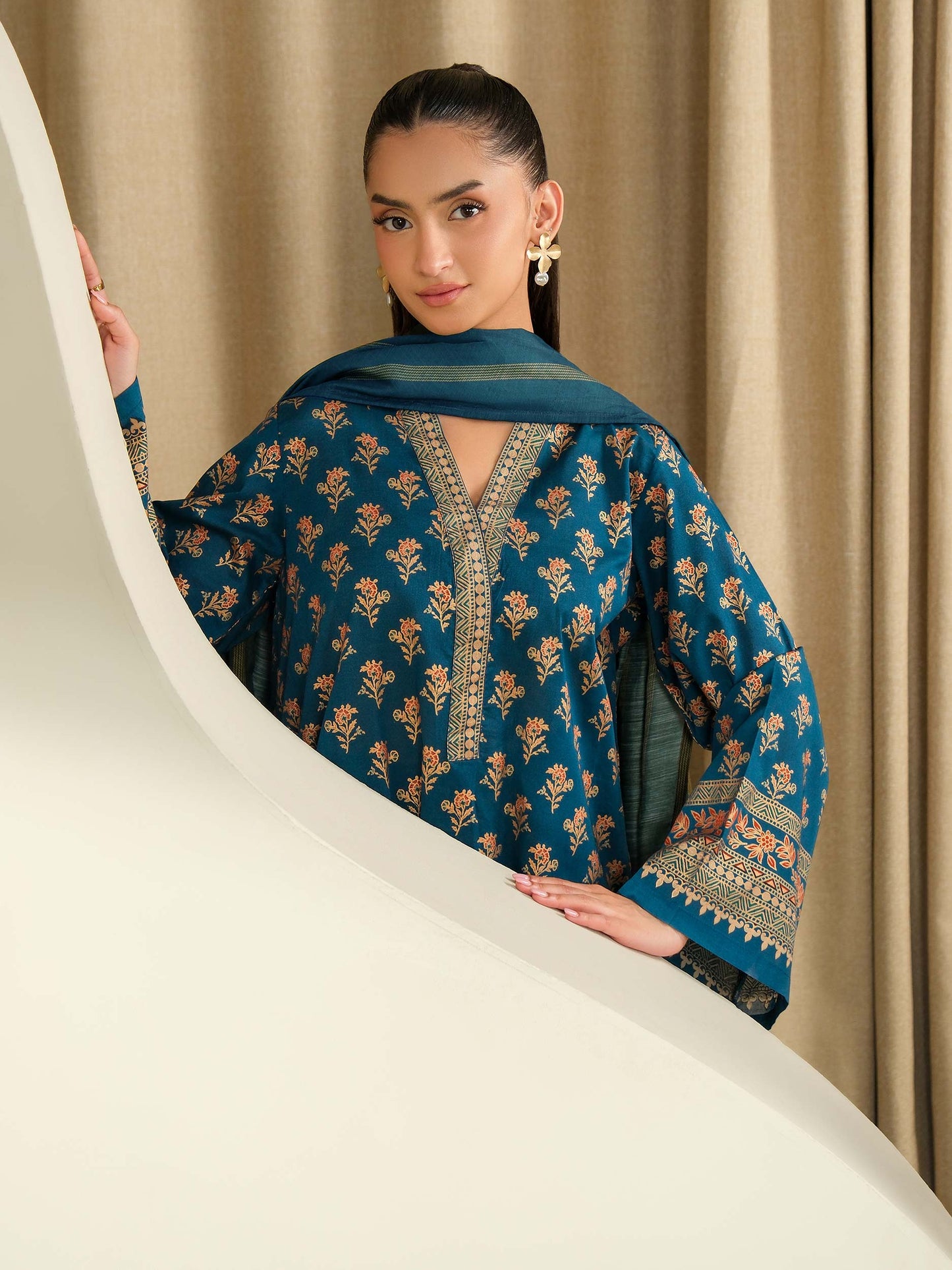 3 Piece Lawn Suit-Paste Print (Unstitched)