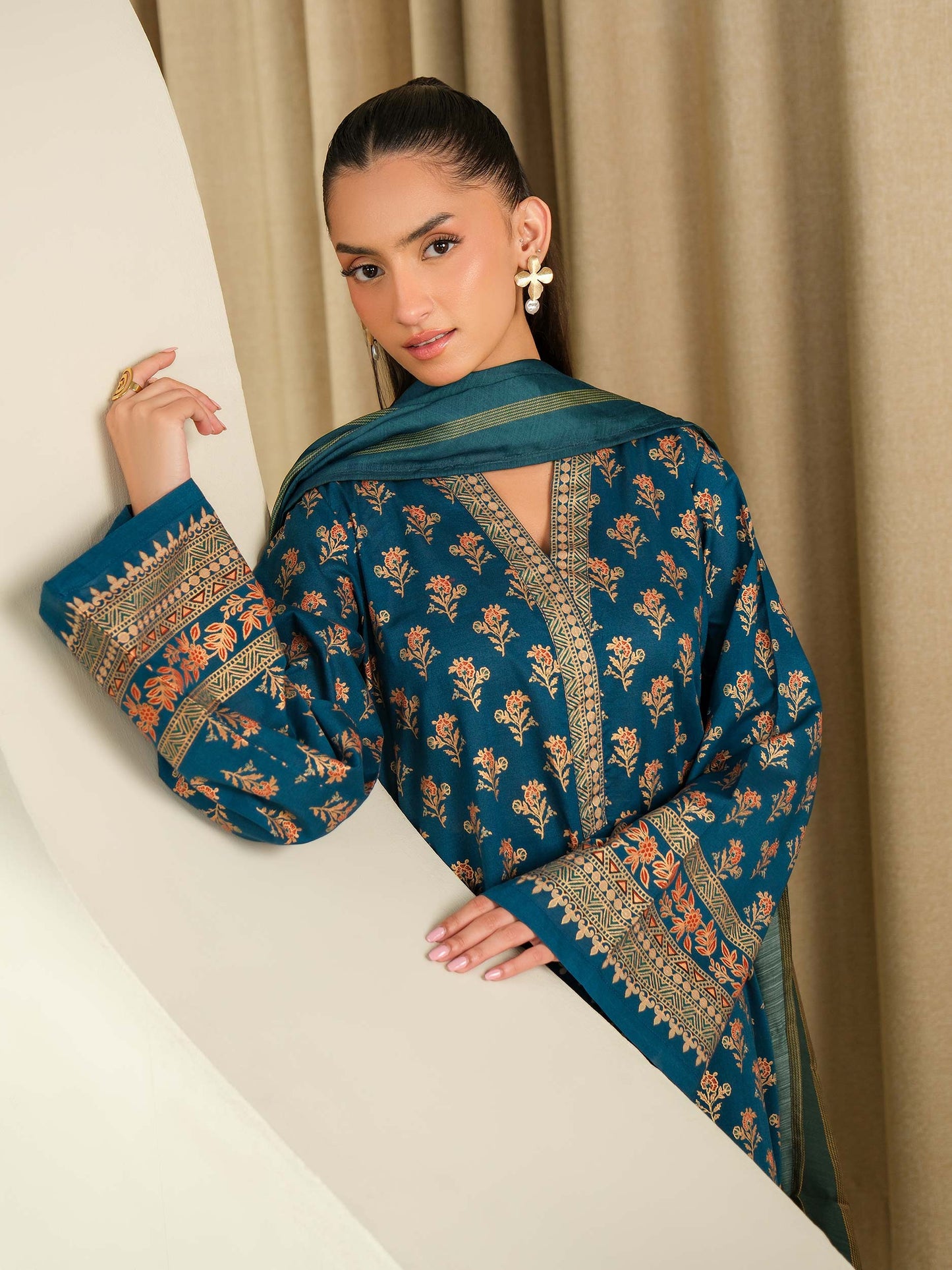 3 Piece Lawn Suit-Paste Print (Unstitched)