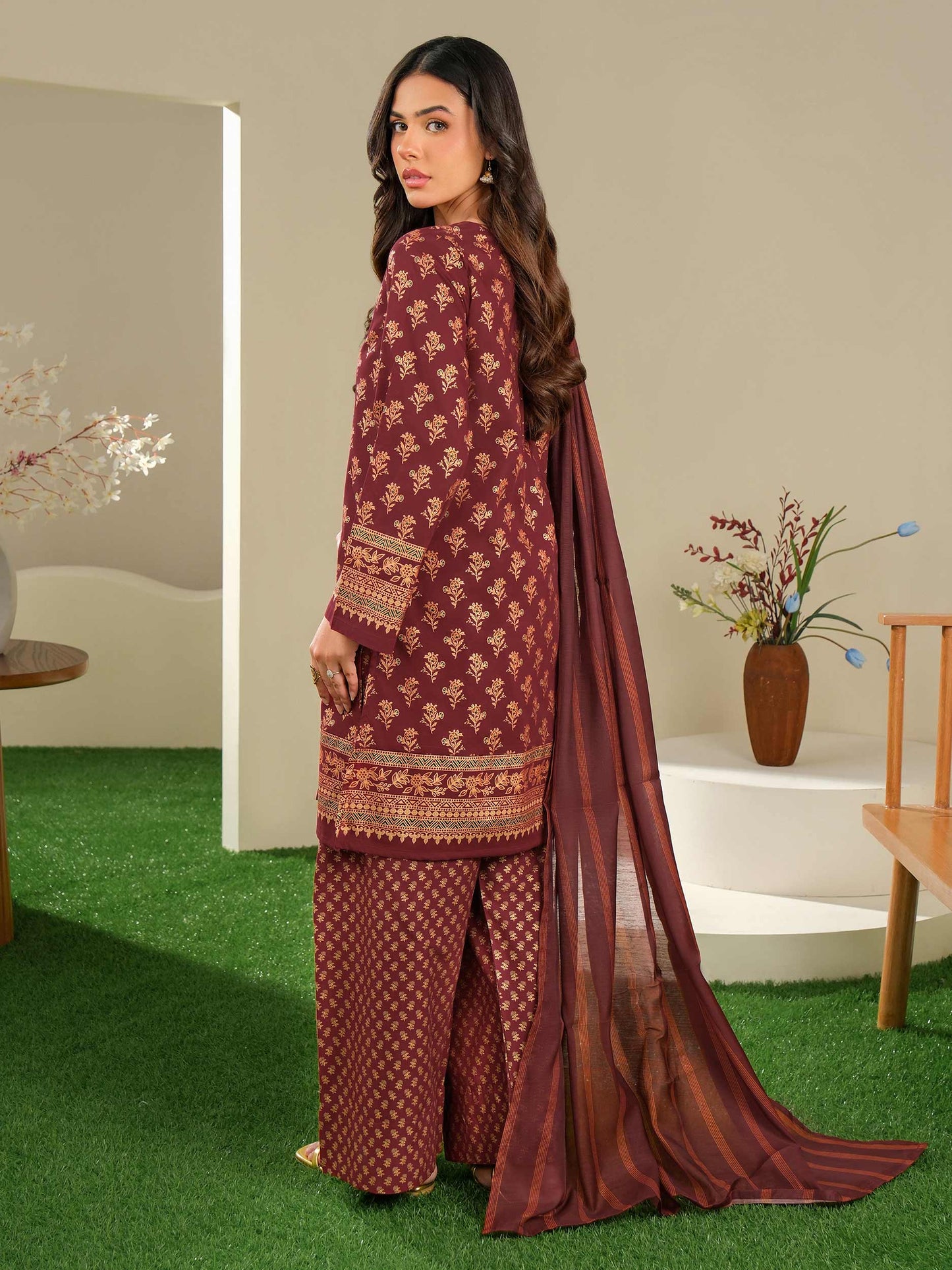 3 Piece Lawn Suit-Paste Print (Unstitched)