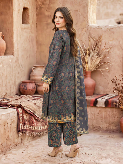 3 Piece Khaddar Suit-Printed (Unstitched)
