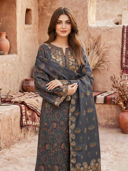 3 Piece Khaddar Suit-Printed (Unstitched)