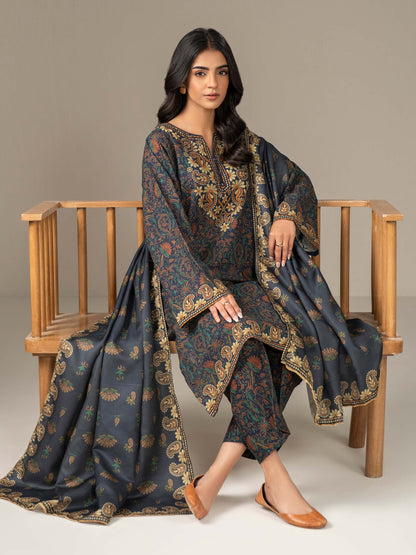 3 Piece Khaddar Suit-Printed (Unstitched)