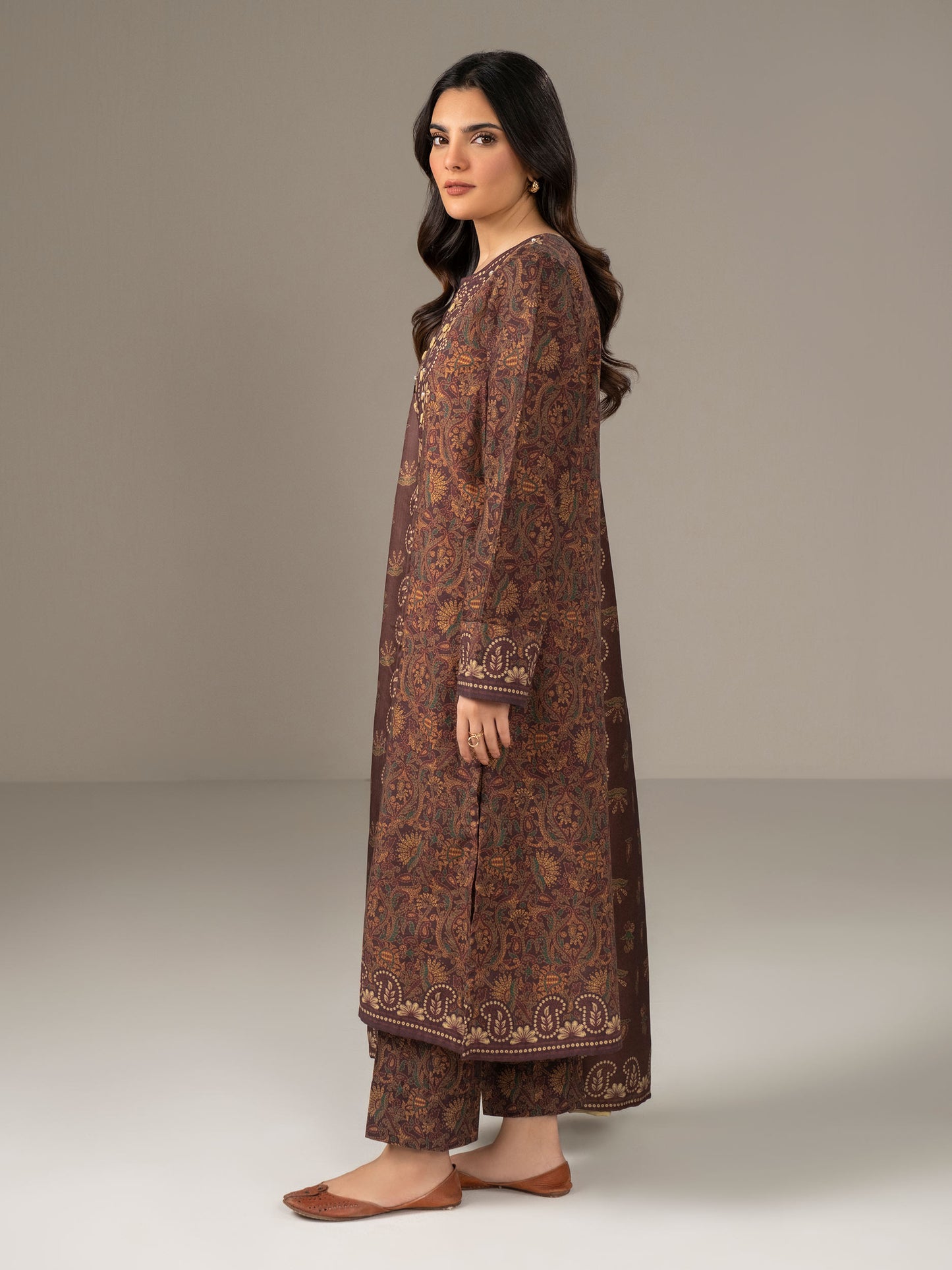 3 Piece Khaddar Suit-Printed (Unstitched)