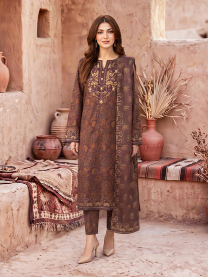 3 Piece Khaddar Suit-Printed (Unstitched)
