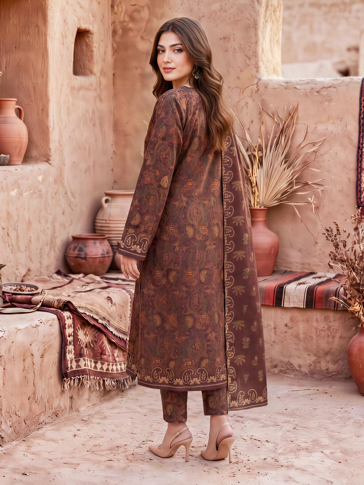 3 Piece Khaddar Suit-Printed (Unstitched)
