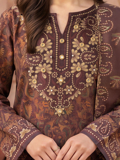 3 Piece Khaddar Suit-Printed (Unstitched)