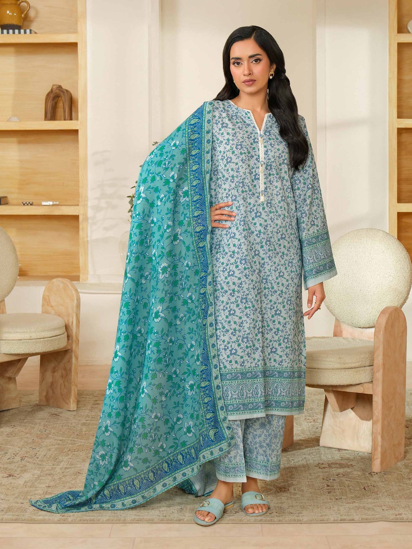 3 Piece Khaddar Suit-Printed (Unstitched)