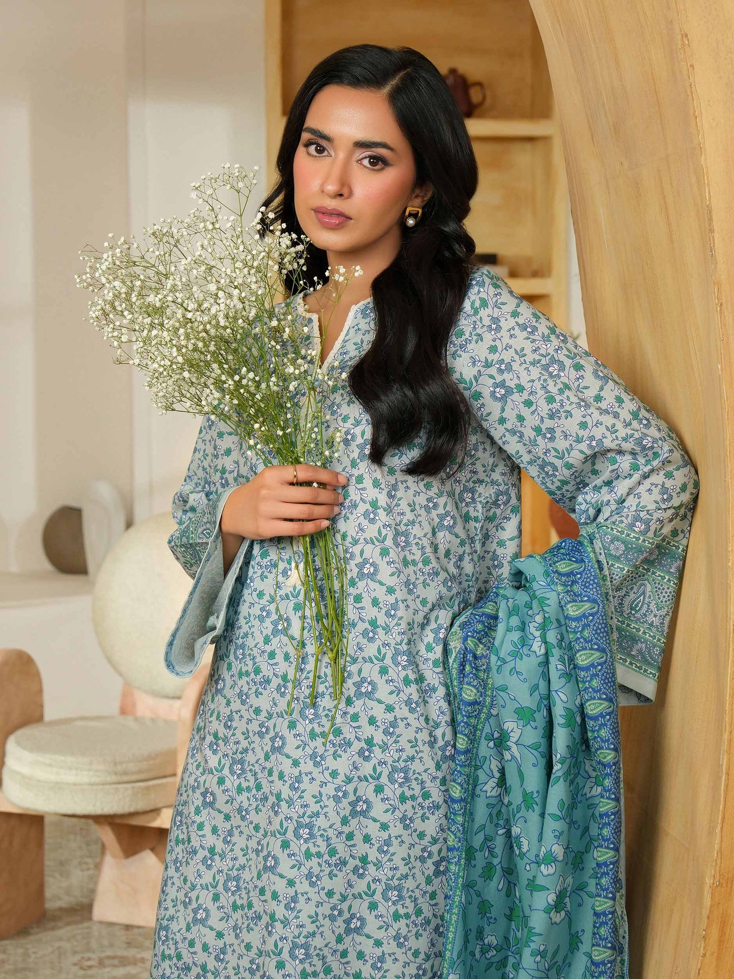 3 Piece Khaddar Suit-Printed (Unstitched)