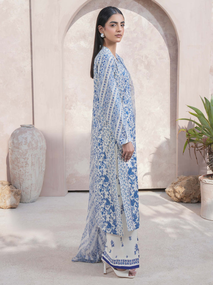 3 Piece Unstitched Digital Printed Lawn Suit with Fine Printed Lawn Dupatta MB484 main image 0