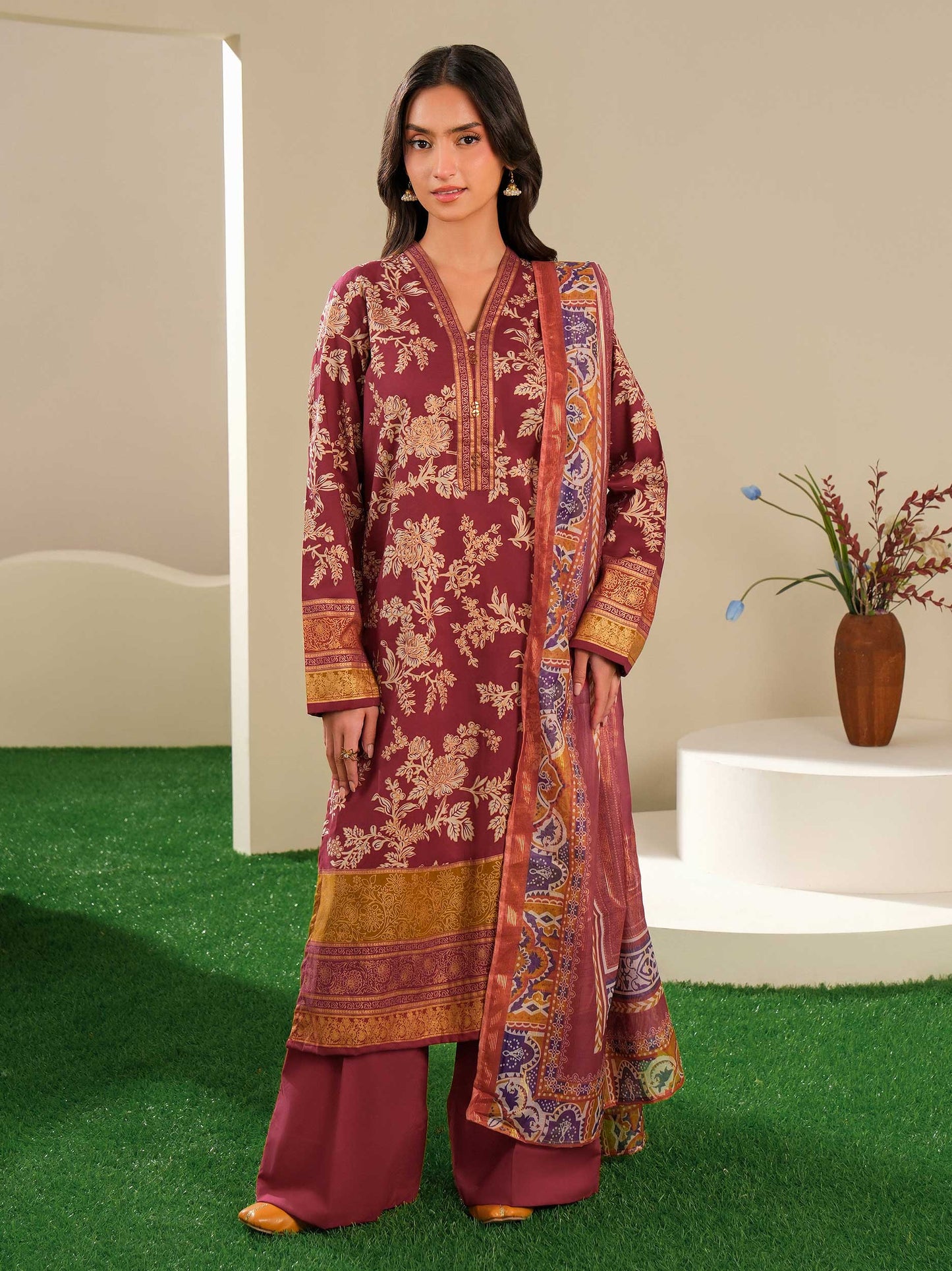 3 Piece Lawn Suit-Paste Print (Unstitched)