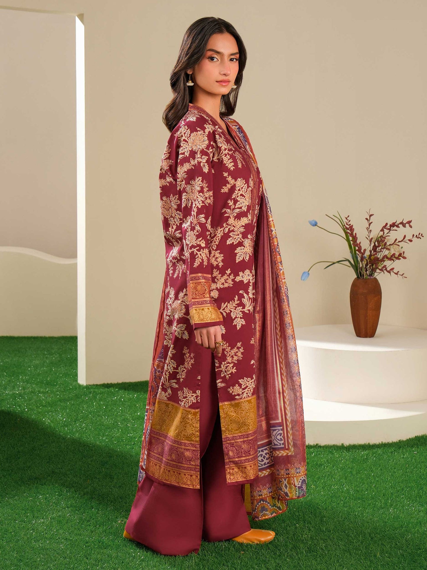 3 Piece Lawn Suit-Paste Print (Unstitched)