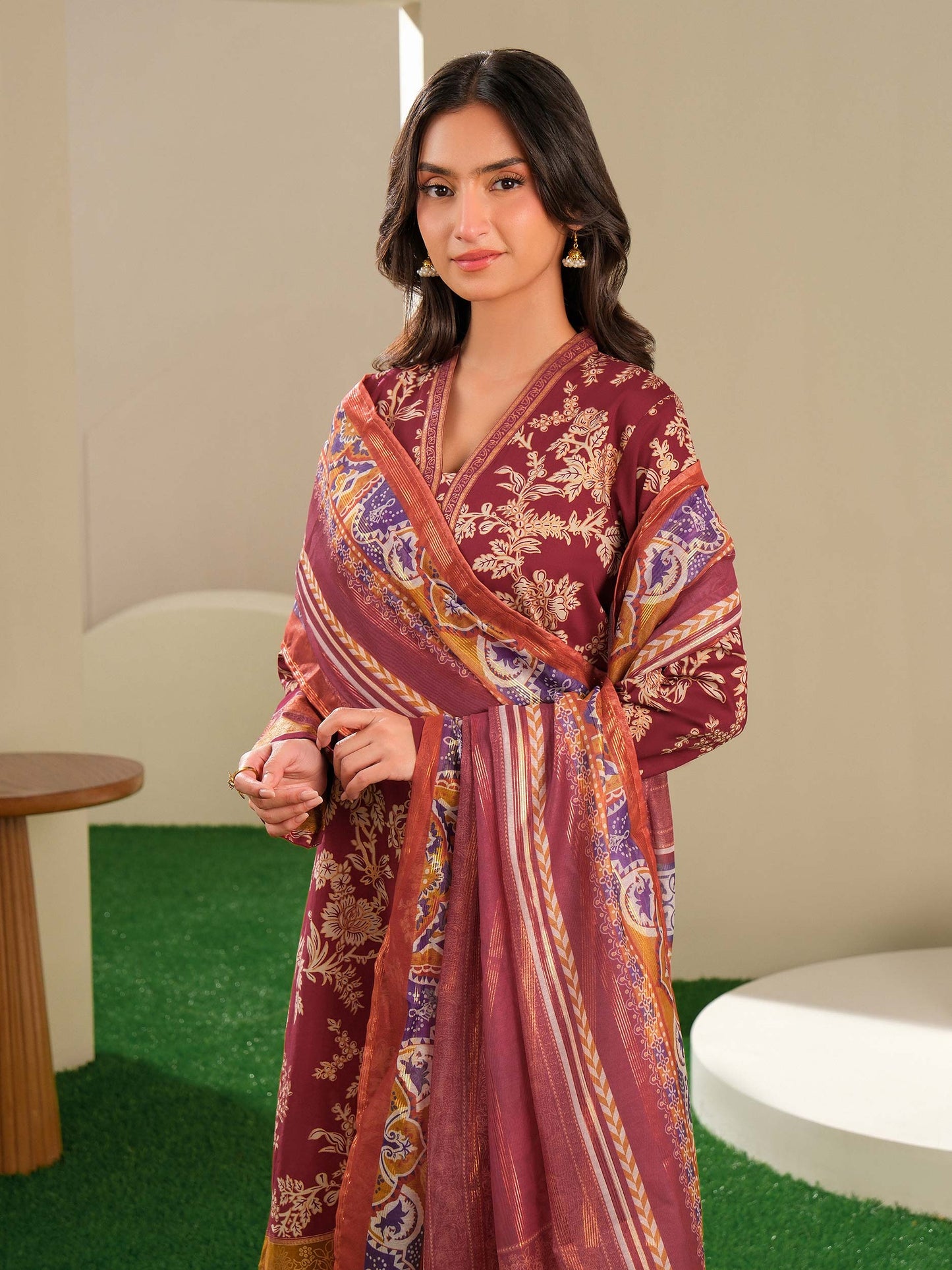 3 Piece Lawn Suit-Paste Print (Unstitched)