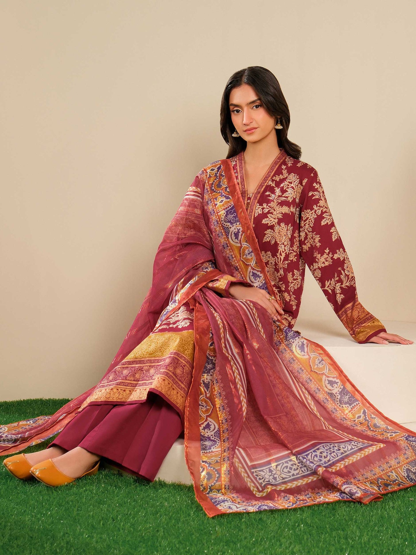 3 Piece Lawn Suit-Paste Print (Unstitched)