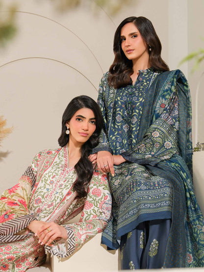 3 Piece Silk Suit-Printed (Unstitched)
