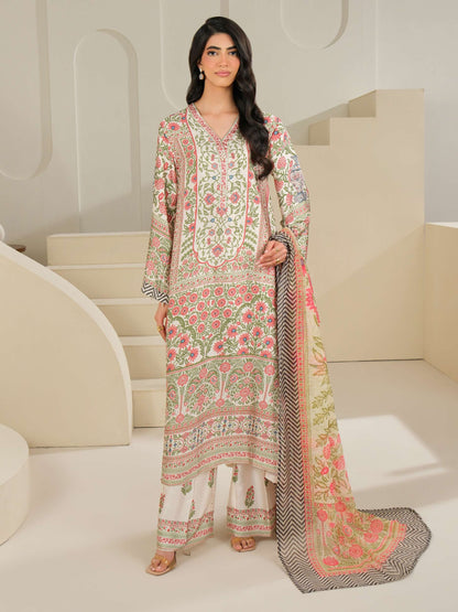 3 Piece Silk Suit-Printed (Unstitched)
