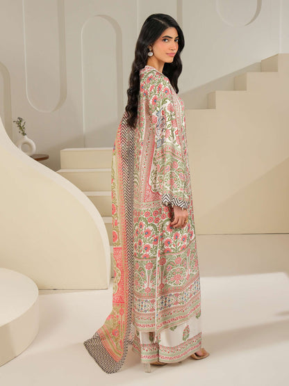 3 Piece Silk Suit-Printed (Unstitched)