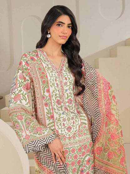 3 Piece Silk Suit-Printed (Unstitched)