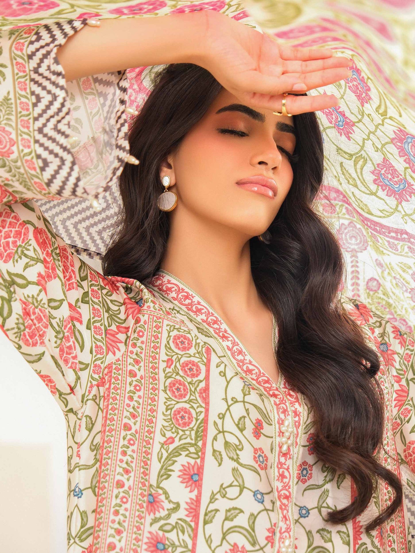 3 Piece Silk Suit-Printed (Unstitched)