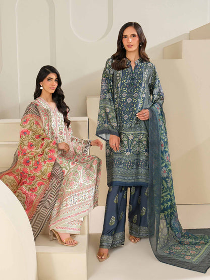 3 Piece Silk Suit-Printed (Unstitched)