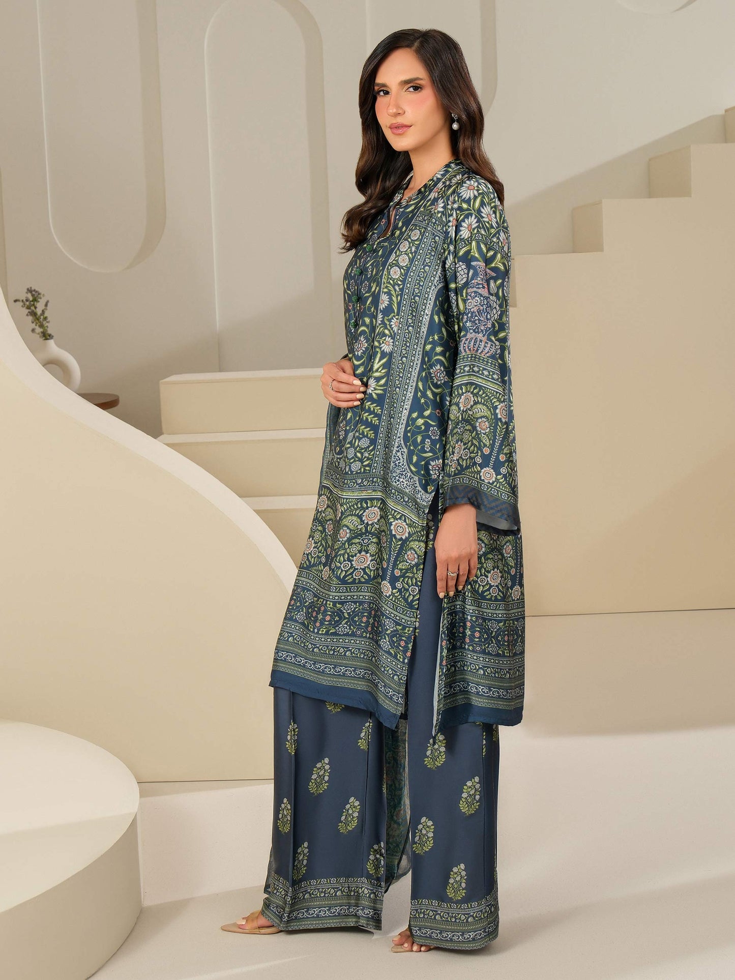 3 Piece Silk Suit-Printed (Unstitched)