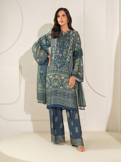3 Piece Silk Suit-Printed (Unstitched)