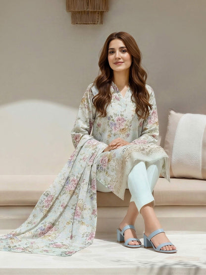 3 Piece Lawn Suit-Printed (Unstitched)