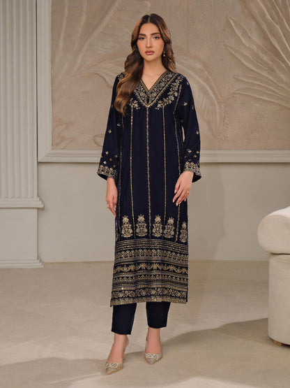 2 Piece Velvet Suit-Embroidered (Unstitched)