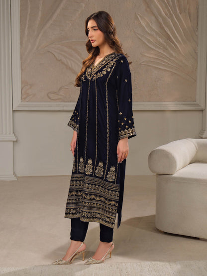 2 Piece Velvet Suit-Embroidered (Unstitched)