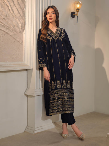 2 Piece Velvet Suit-Embroidered (Unstitched)