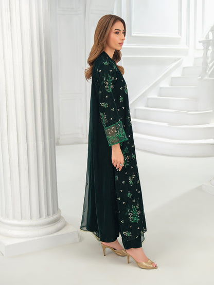 3 Piece Velvet Suit-Embroidered (Unstitched)