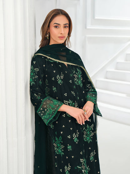 3 Piece Velvet Suit-Embroidered (Unstitched)