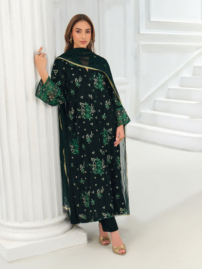 3 Piece Velvet Suit-Embroidered (Unstitched)