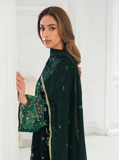 3 Piece Velvet Suit-Embroidered (Unstitched)