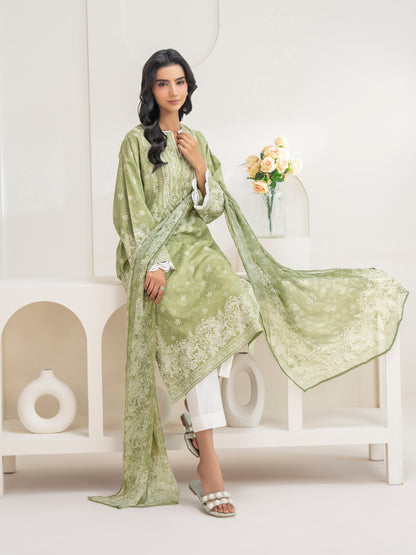 2 Piece Cambric Suit-Paste Print (Unstitched)