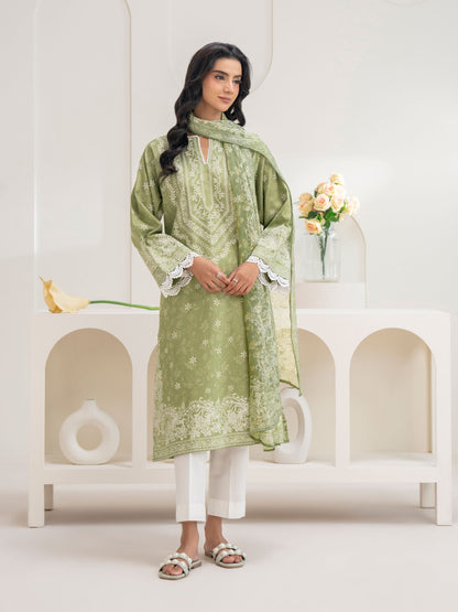 2 Piece Cambric Suit-Paste Print (Unstitched)