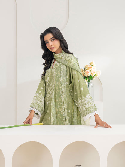 2 Piece Cambric Suit-Paste Print (Unstitched)