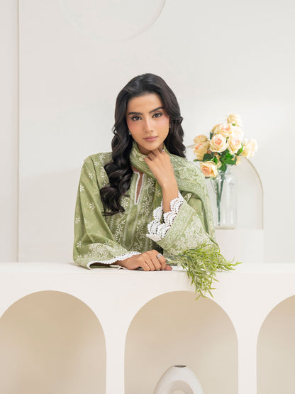 2 Piece Cambric Suit-Paste Print (Unstitched)