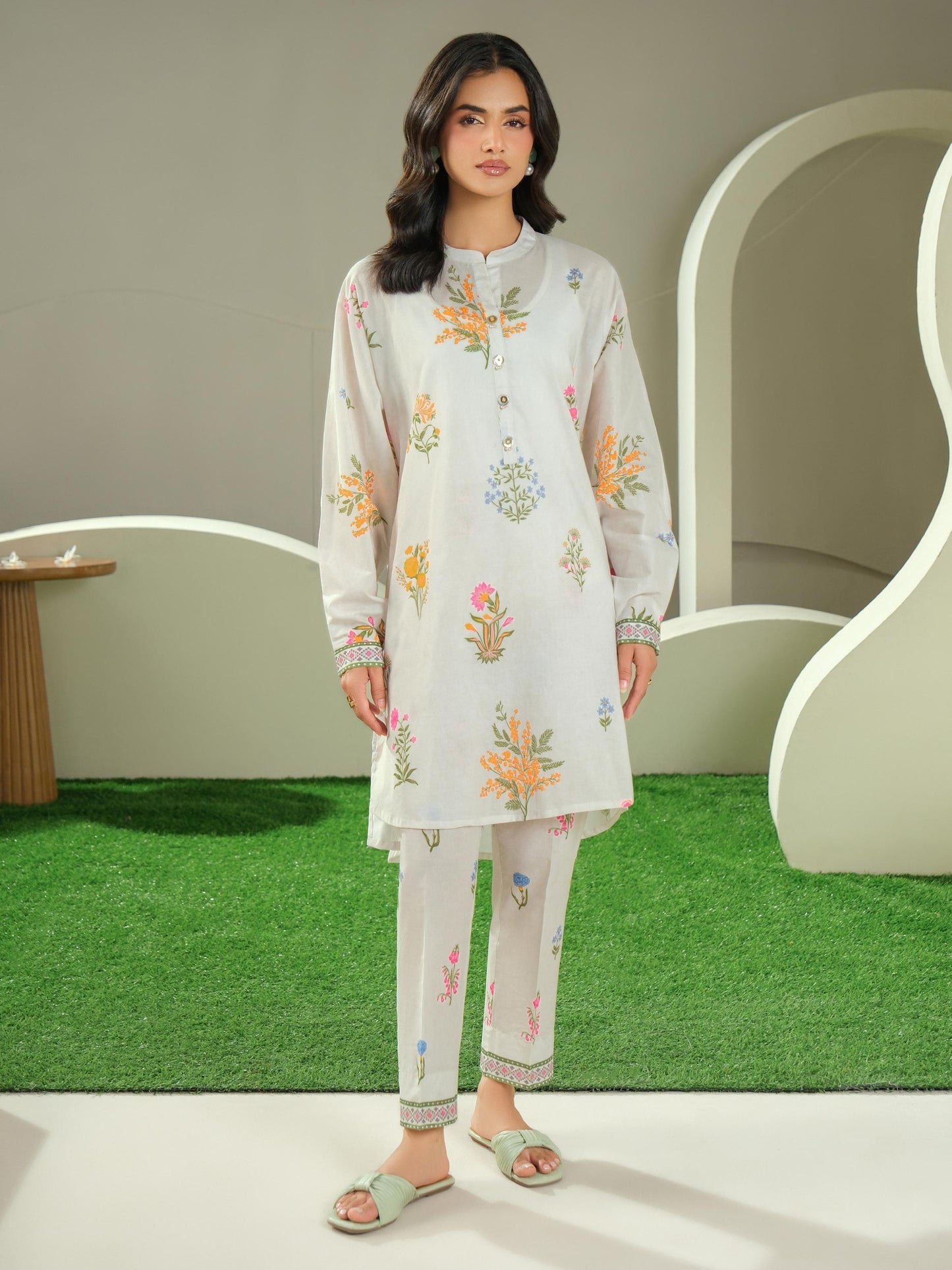 2 Piece Cambric Suit-Printed (Unstitched)